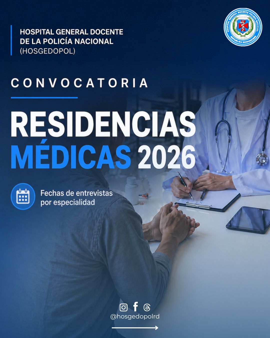 HOSGEDOPOL realiza llamado a participar en programa de residencias médicas
